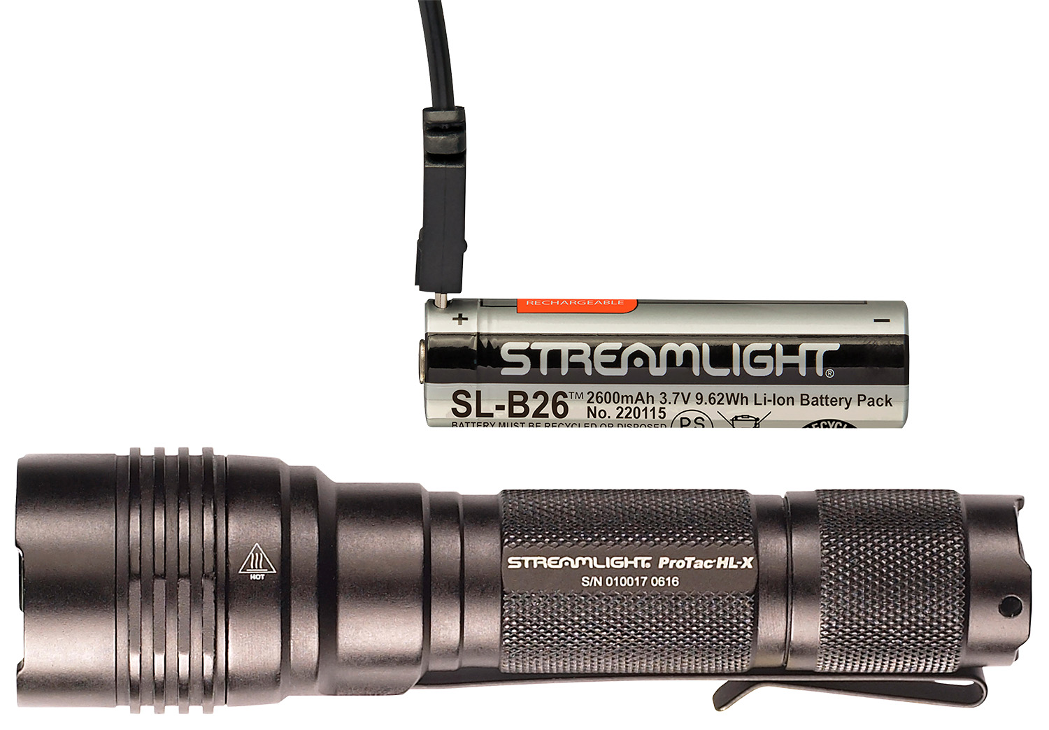 Streamlight 88084 ProTac HL-X USB Flashlight Black Anodized 65/400/1000 Lumens White LED