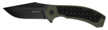 Kershaw 8760 Faultline 3" Folding Drop Point Plain Black Oxide 8Cr13MoV SS Blade Black/OD Green Glass-Filled Nylon Handle Includes Pocket Clip