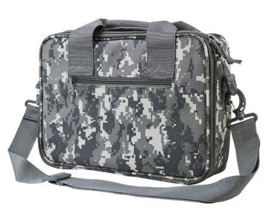NcStar CPDX2971D VISM Double Pistol Range Bag w/ Mag Pouches Loop Fasteners Zippers Padding & Digital Camouflage Finish