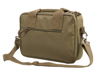 NcStar CPDX2971T VISM Double Pistol Range Bag w/ Mag Pouches Loop Fasteners Zippers Padding & Tan Finish