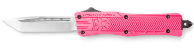 CobraTec Knives SPKCTK1STNS CTK-1 Small 2.75" OTF Tanto Plain D2 Steel Blade/Pink Aluminum Handle Features Glass Breaker Includes Pocket Clip