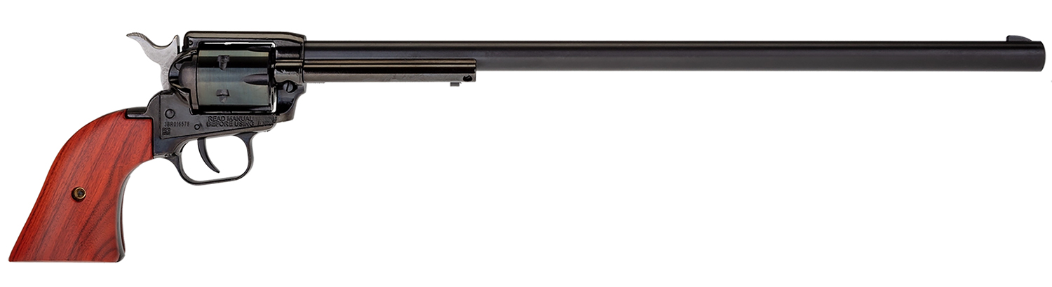 Heritage Mfg RR22B16 Rough Rider 22 LR 6 Shot, 16" Black Steel Barrel, Black Zinc Alloy Frame, Black Cylinder, Cocobolo Grip, Hammer/Thumb Safety, Exposed Hammer