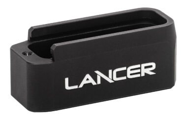 Lancer EXTBP06BLK L5AWM Magazine Base Pad Extended 6rd Compatible w/ Lancer L5 Advance Warfighter Magazine Black Aluminum