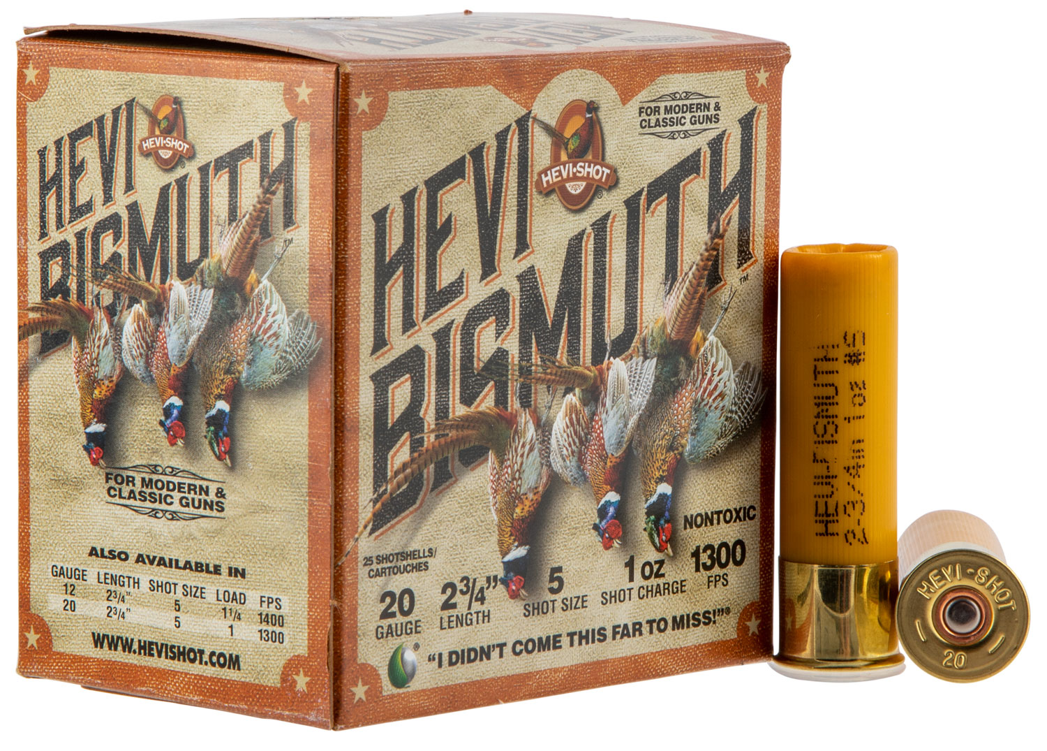 HEVI-Shot HS17715 HEVI-Bismuth Upland 20Gauge 2.75" 1oz Bismuth 5Shot 25 Per Box/10 Case