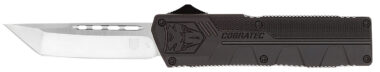 CobraTec Knives BCTLWTNS Lightweight  3.25" OTF Tanto Plain D2 Steel Blade/Black Aluminum Handle Includes Pocket Clip