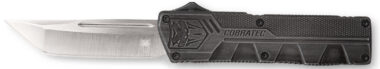 CobraTec Knives SWCTLWTNS Lightweight  3.25" OTF Tanto Plain D2 Steel Blade/Stonewashed Aluminum Handle Includes Pocket Clip