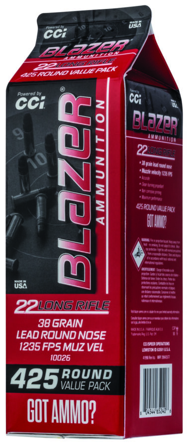 CCI 10026 Blazer Rimfire 22LR 38gr Lead Round Nose 425 Per Box/8 Case
