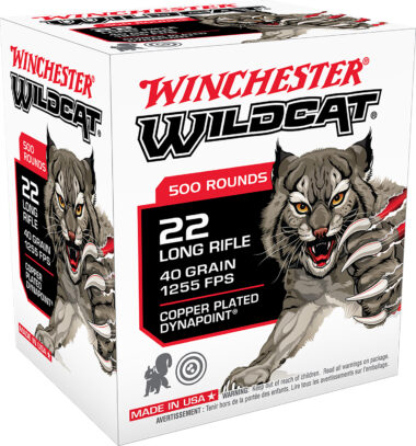 Winchester Ammo WW22LRB Wildcat  22LR 40gr Copper Plated DynaPoint 500 Per Box/10 Case *Bulk