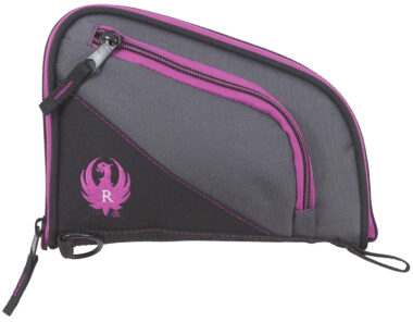 Ruger 27409 Tucson Women's Handgun Case Black/Gray Orchid Accents Lockable Zippers 8"