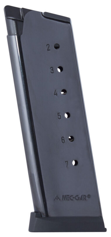 Mec-Gar MGCO4507BPF Standard Blued Detachable 7rd 45 ACP for 1911 Officer