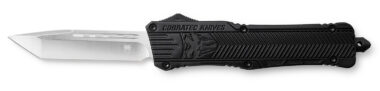 CobraTec Knives LBCTK1LTNS CTK-1  Large 3.25" OTF Tanto Plain D2 Steel Blade/Black Aluminum Handle Features Glass Breaker Includes Pocket Clip