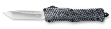 CobraTec Knives LCFCTK1LTNS CTK-1  Large 3.75" OTF Tanto Plain D2 Steel Blade/Carbon Fiber Aluminum Handle Features Glass Breaker Includes Pocket Clip