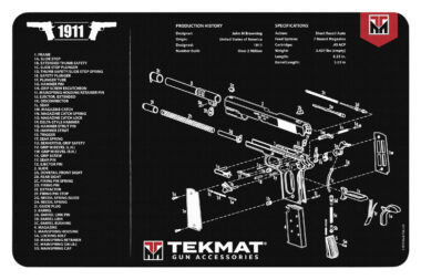 TekMat TEKR171911 1911 Cleaning Mat Black/White Rubber 11"x17" 1911 Parts Diagram