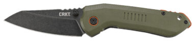 CRKT 6280 Overland  3" Folding Sheepsfoot Plain Stonewashed 8Cr13MoV SS Blade/ Green G10/SS Handle Includes Pocket Clip