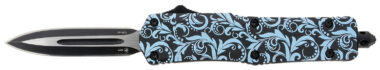 Templar Knife SMDT131 Gen II Maiden Teal Small 2.69" OTF Dagger Plain Black Oxide Stonewashed 440C SS Blade, 4.31" Teal Aluminum Handle, Glass Breaker