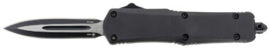 Templar Knife SBR131 Gen II  Small 2.69" OTF Dagger Plain Black Oxide Stonewashed 440C SS Blade, 4.31" Black Aluminum/Rubber Handle, Glass Breaker