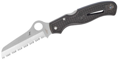 Spyderco C89SBK Atlantic Salt  3.69" Folding Sheepsfoot Serrated H1 Steel Blade Black Molded FRN Handle Includes Pocket Clip