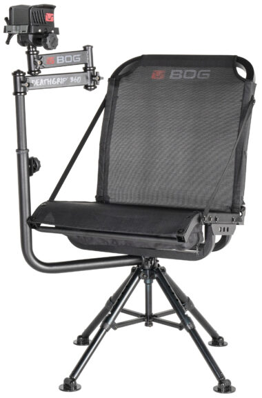 Bog-Pod 1134447 DeathGrip 360  Shooting Rest Chair, Black Aluminum, Extendable Leg Height, 400lbs. Weight Capacity