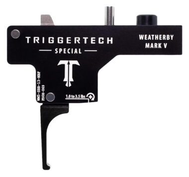 TriggerTech WM5SBB13NBF Special  Single-Stage Flat Trigger with 1-3.50 lbs Draw Weight & Black PVD Finish for Weatherby Mark V
