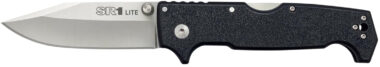 Cold Steel CS62K1 SR1 Lite 4" Folding Clip Point Plain 8Cr13MoV SS Blade/Black Griv-Ex Handle Includes Pocket Clip