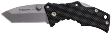 Cold Steel CS27DT Recon 1 Micro 2" Folding Tanto Plain Stonewashed 4034 SS Blade/ Black Griv-Ex Handle Includes Pocket Clip