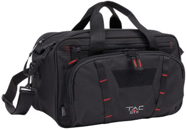 Tac Six 8247 Tactical Sporter Range Bag Black Endura with Removable Shoulder Strap, Pockets, Padded Pistol Rug & Exterior Webbing