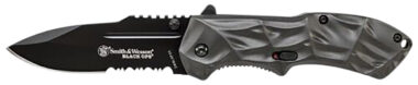 Smith & Wesson Knives SWBLOP3CP Black Ops 3.40" Folding Tanto Plain 4034 SS Blade Aluminum Handle Includes Pocket Clip