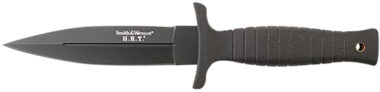 Smith & Wesson Knives SWHRT9BCP H.R.T.  4.75" Fixed Spear Point Plain 7Cr17MoV High Carbon SS Blade Thermoplastic Rubber Handle 9" OAL
