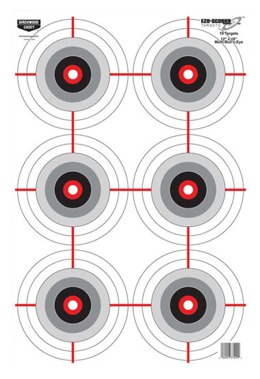 Birchwood Casey 37063 EZE-Scorer  Bullseye Paper 12" x 18" Black/White Pkg of 100