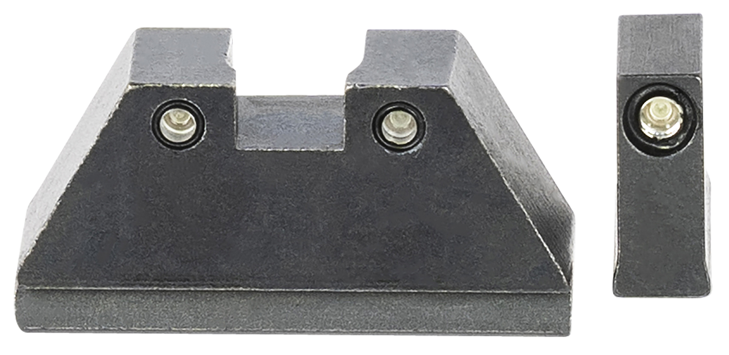 AmeriGlo GL813 Optic Compatible Sight Set for Glock XL Tall Green Tritium Black Outline Front Sight-Green Tritium Black Outline Rear Sight