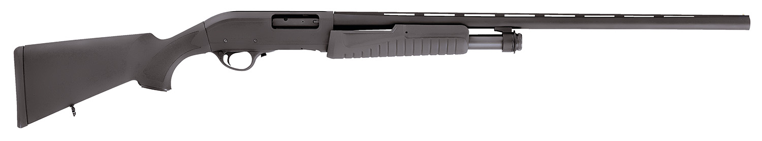Escort HEFH12280501 Field Hunter Full Size 12 Gauge Pump 3" 4+1 28" Black Vent Rib Barrel, Black Anodized Aluminum Grooved Receiver, Fixed Black Synthetic Stock, Right Hand