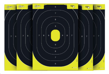 EZ-Aim 1537230 Splash Reactive  IPSC Silhouette Paper Hanging 12.50" W X 18.25" H Chartreuse/Black 30 Per Pkg
