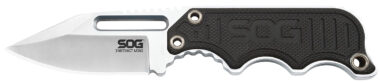 S.O.G SOG-NB1002-C Instinct Mini 1.90" Fixed Clip Point Plain Satin Polished 5Cr15MoV SS Blade Black/Silver G10/SS Handle Includes Lanyard/Sheath
