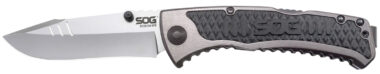 S.O.G SOG-SW1011-C Sideswipe  3.40" Folding Clip Point Plain Bead Blasted 7Cr15MoV SS Blade Gray Anodized Aluminum/G10 Handle Includes Belt Clip