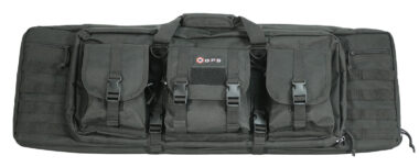 GPS Bags DRC36 Double Rifle Case 36" Black 600D Polyester w/ 2 Padded Pistol Sleeves MOLLE Webbing & Lockable Zippers