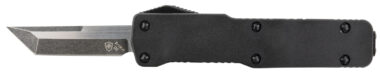 Templar Knife CABR221 Premium LW  Micro 1.85" OTF Tanto Plain Black Oxide Stonewashed D2 Steel Blade, 3.50" Black Aluminum Handle, California Legal