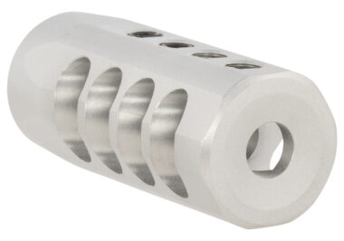 Christensen Arms 8100001702 Side-Baffle  Natural Titanium, 5/8"-24 tpi Threads, 338 Cal (.920" D Bull barrel)