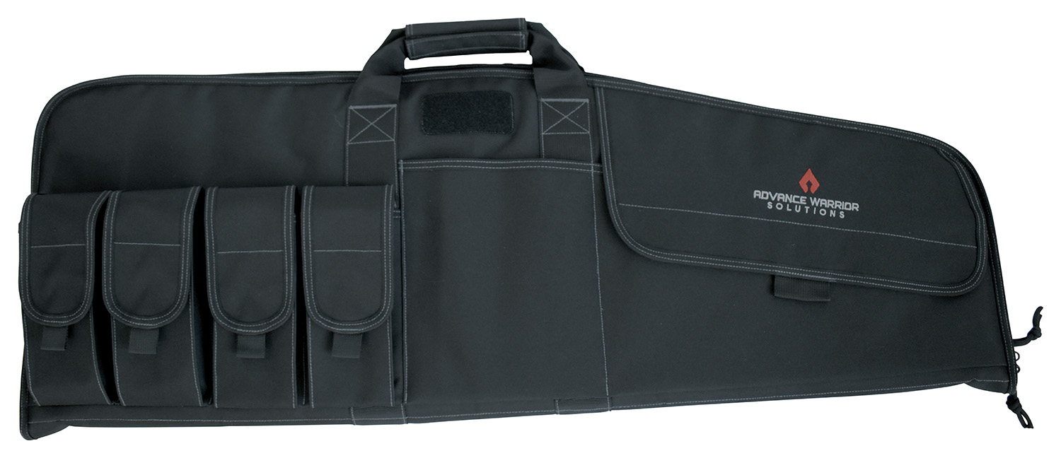 Advance Warrior Solutions RA36RCBL Raptor 36" Black Polyester for Tactical Rifle, 4 Mag Pouch