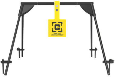 Caldwell 1187590 Swinging Rifle Black/Yellow AR500 Steel Hanging Standing Includes Ground Stakes