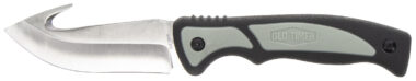 Old Timer 1137138 Trail Boss  3.70" Fixed Gut Hook Plain Stainless Steel Blade, TPE Handle Includes Sheath
