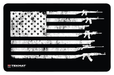 TekMat TEK42GFUSA USA Gun Flag Door Mat Black/White Rubber 25"x42"