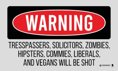 TekMat TEK42TRESPASSERS Trespassers Will Be Shot Door Mat Multi-Color Rubber 25"x42"