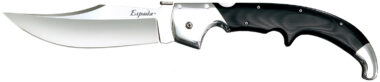 Cold Steel CS62MA Espada  XL 7.50" Folding Clip Point Plain S35VN SS Blade/9.25" Black w/Polished Bolsters G10 Handle Includes Belt Clip