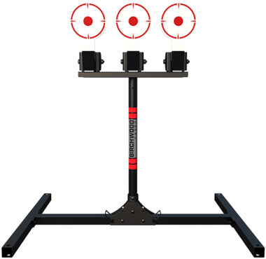 Birchwood Casey 3TPR 3 Spring Loaded Self Resting Targets Plate Rack Black/Red AR500 Steel 0.37" Thick Standing