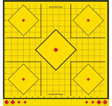 Birchwood Casey LRSIT-5PK Long Range  Self-Adhesive Paper Yellow 17.75" 5-Diamond 5 Pack