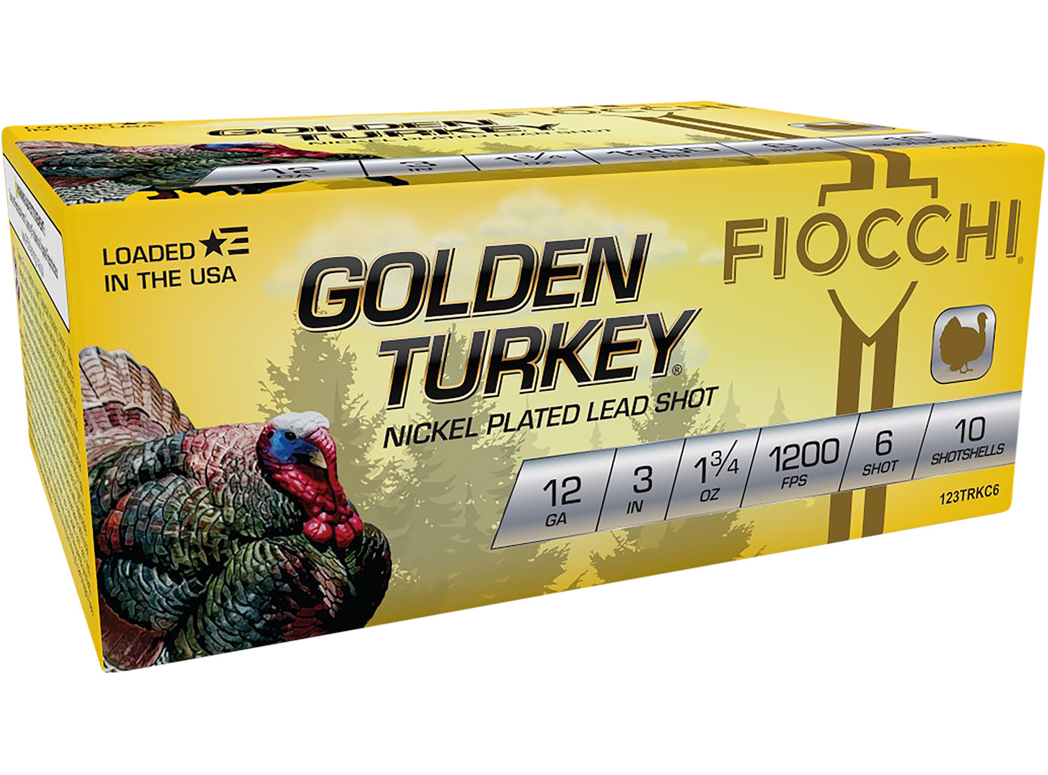 Fiocchi 123TRKC6 Golden Turkey 12Gauge 3" 1 3/4oz 6Shot 10 Per Box/10 Case