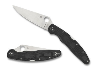 Spyderco C07PBK4 Police 4 Lightweight 4.39" Folding Plain Satin VG-10 SS Blade/Black Textured FRN Handle Includes Pocket Clip