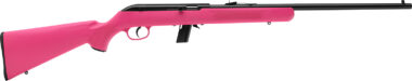 Savage Arms 40218 64 F Full Size 22 LR 10+1 21" Matte Black Carbon Steel Barrel, Matte Black Grooved Carbon Steel Receiver, Pink Fixed Synthetic Stock, Right Hand