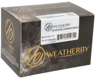 Weatherby BRASS28NCT50 Unprimed Cases 28Nosler Rifle Brass 50/Box