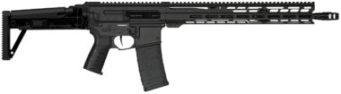 CMMG 55A1A0BAB Dissent MK47 5.56x45mm NATO 30+1 (2) 16.10", Black Armor, Side Charging Handle Rec, 15" M-Lok Handguard, Side Folding Stock, Zeroed Grip, Muzzle Brake, 60/90 Ambi Safety, Adj. Gas Block